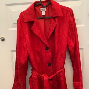 Chicos red silk jacket